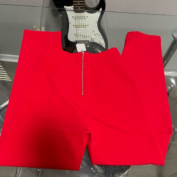 Fashion Nova Pants - Fashion Nova Bold Red Cropped Pants